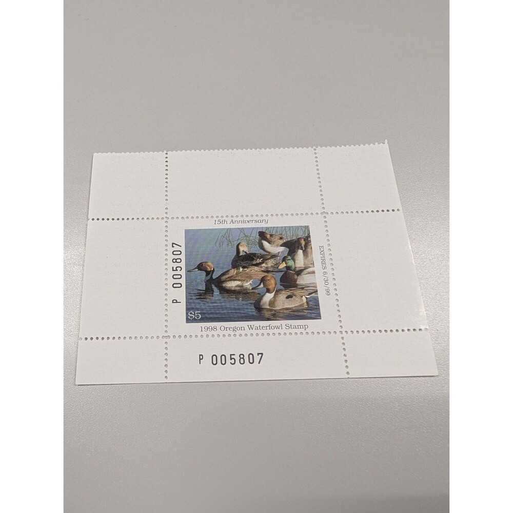 1998 Oregon State Duck Migratory Waterfowl Stamp 005807